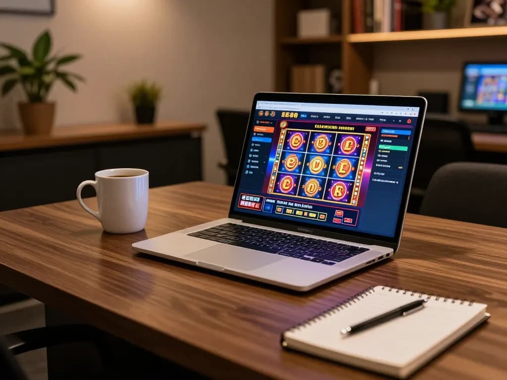 Experience thrilling gameplay on EE88's platform with vibrant slot games in a cozy home setup