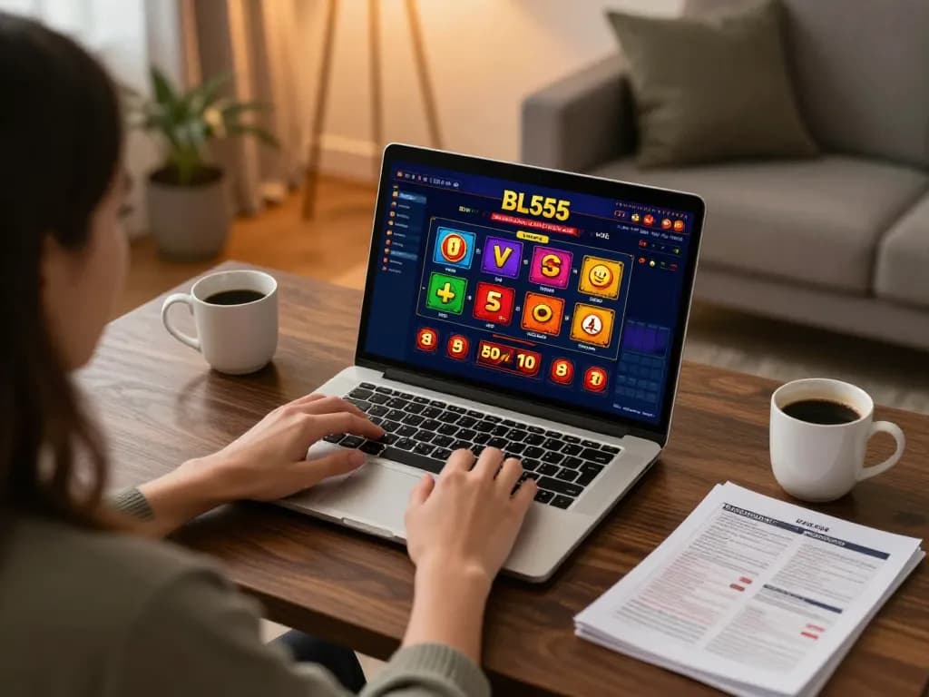 Engaging online gaming experience on BL555 with player immersed in casino action.