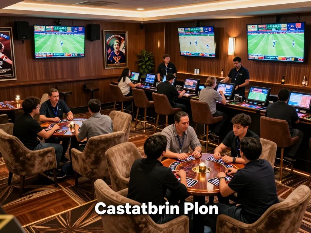 va88 betting excitement in a luxurious sports lounge with screens displaying live games
