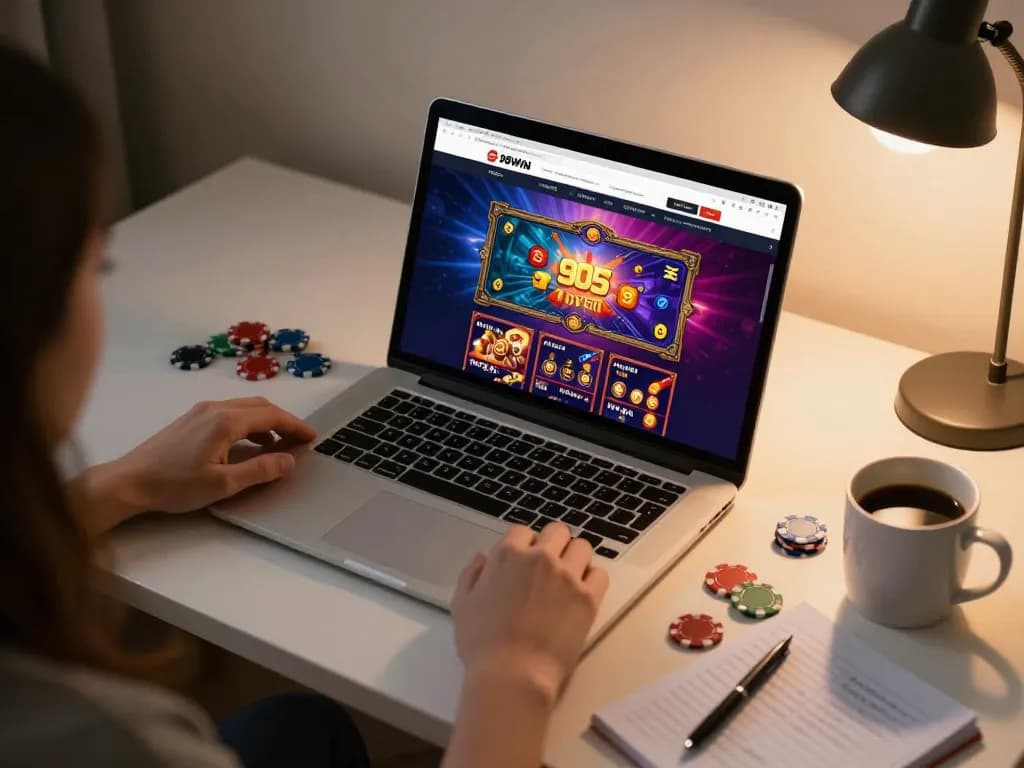 Engaging gaming session on Trang Chủ 98win, showcasing vibrant online casino interface and cozy setup