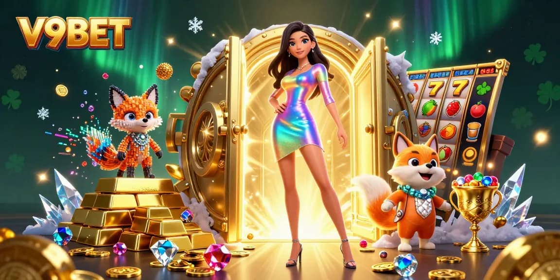 Play and win big at V9BET with exciting colorful gaming elements and treasures.