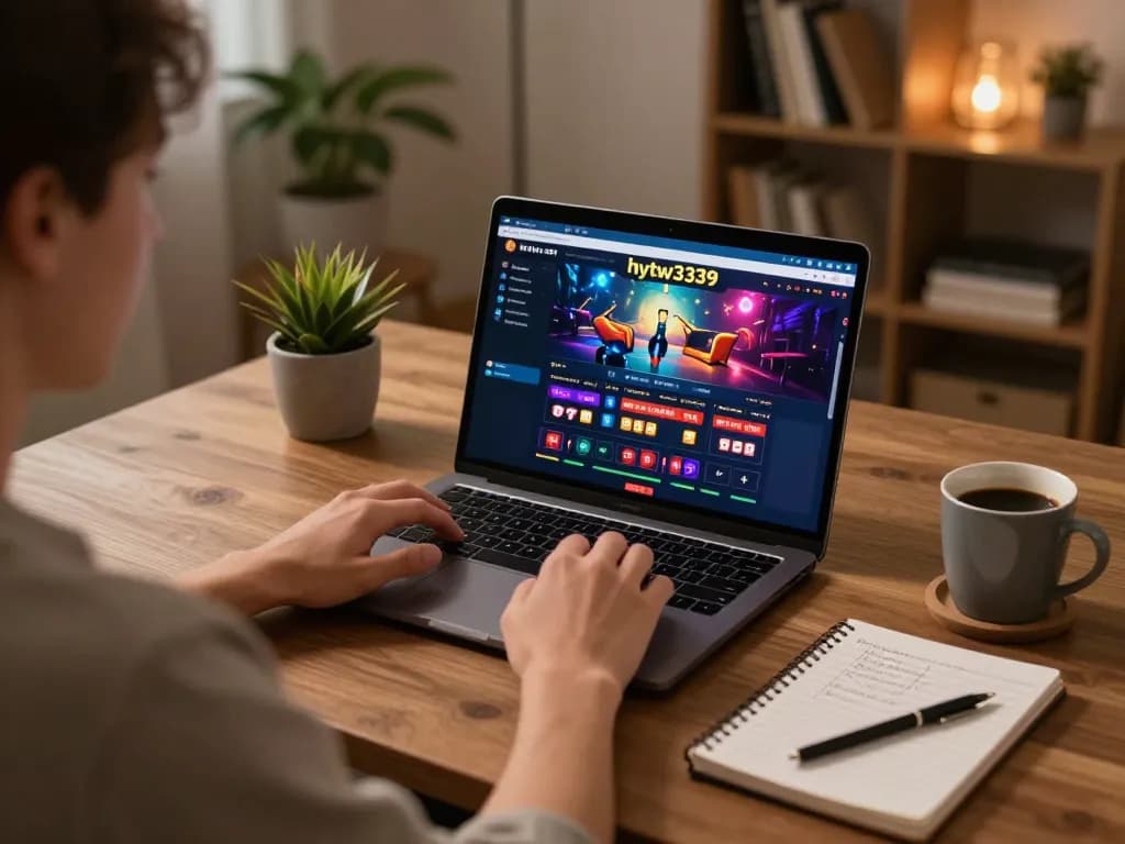Engaging in strategic gameplay on hytw3339 online casino with a cozy gaming setup