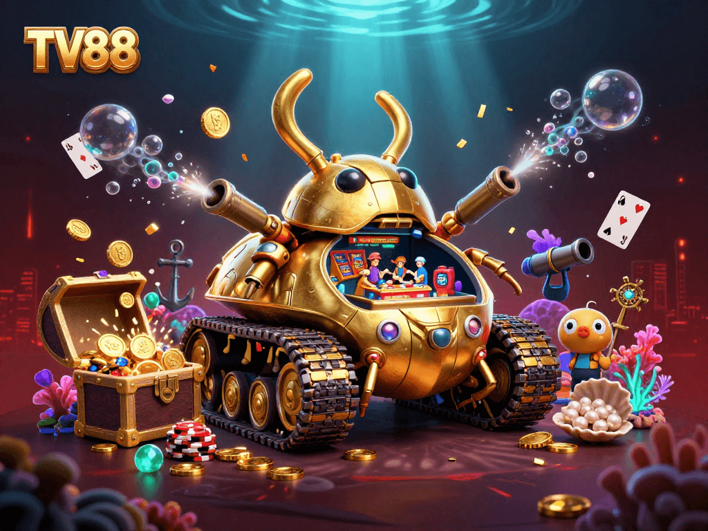 Experience the excitement of TV88 with a golden beetle tank casino and underwater treasures bursting with riches.
