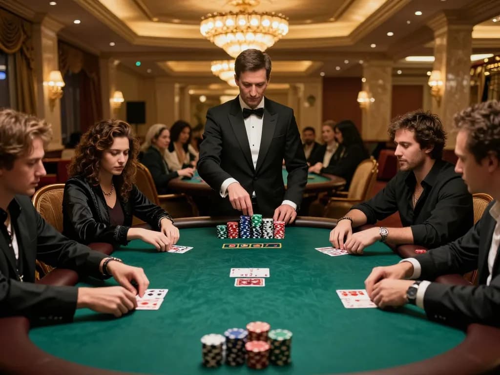 Players engaged in high-stakes poker game at XXGG casino, showcasing intense strategy and excitement
