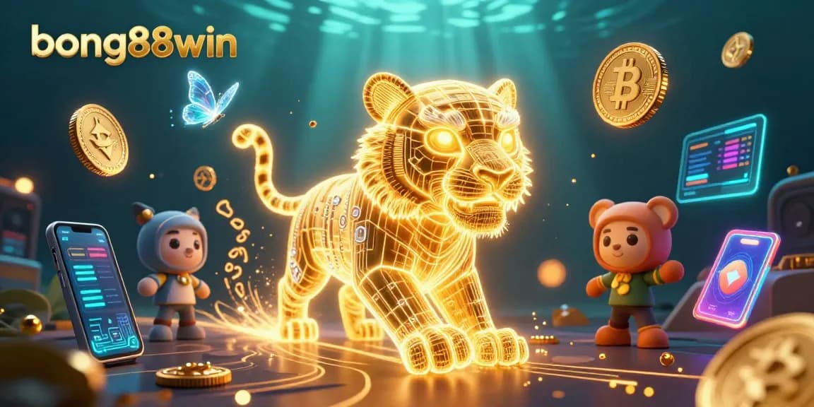 Experience thrilling gaming action with bong88win in a vibrant 3D digital casino setting.