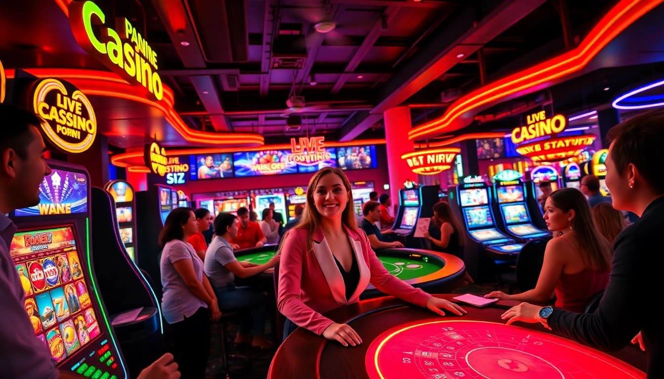 Exciting gaming experience at Ku1111 with players at a vibrant online casino.