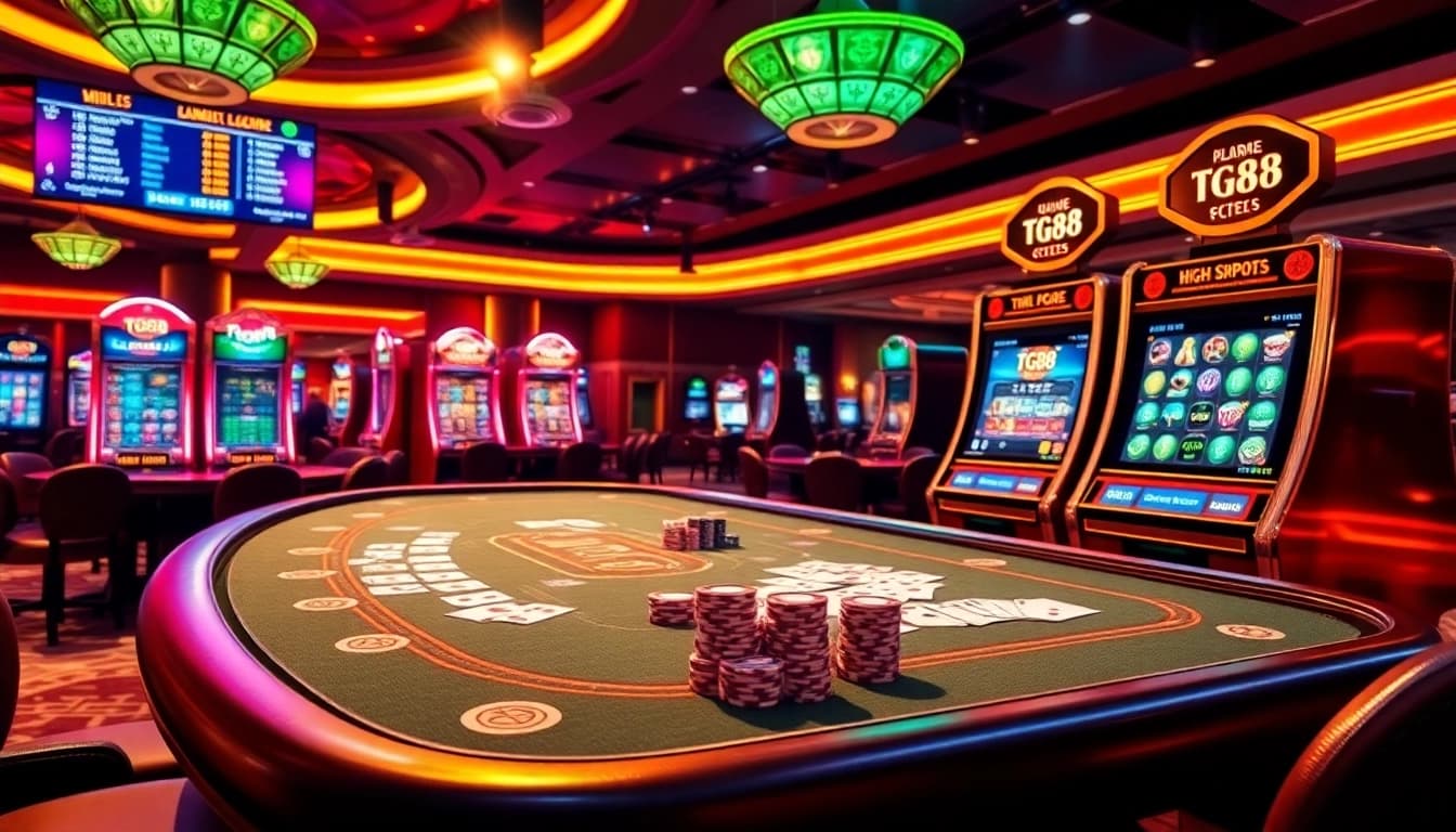 Experience the excitement of tg88 online gambling with vibrant casino visuals.