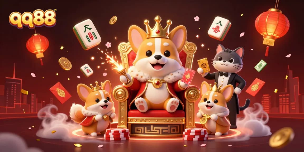 Engage with qq88's lively casino atmosphere featuring animated characters and dynamic gaming elements.