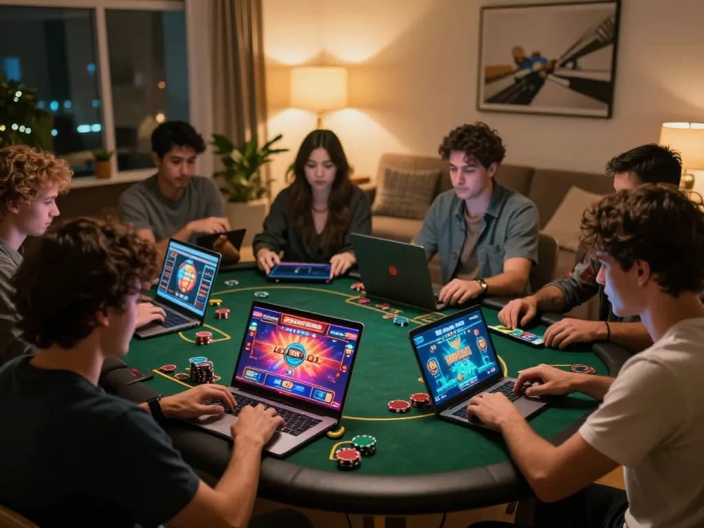 Players enjoying online gaming on their devices, highlighting 789win's engaging atmosphere.