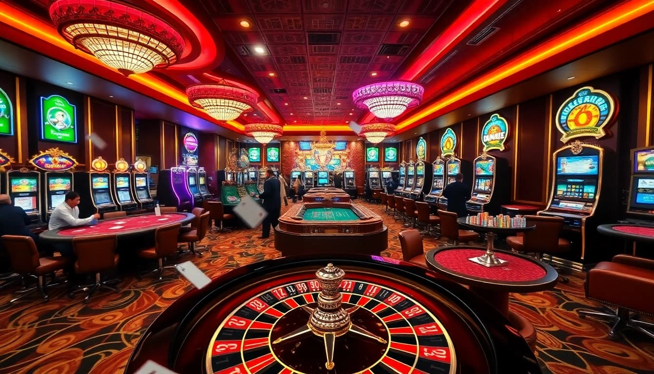 Experience the thrilling gameplay at F168 casino with vibrant slot machines and poker action.