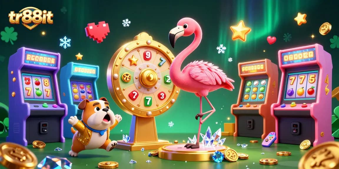 Experience winning at TR88it with a colorful illustration of characters engaged in exciting casino action.