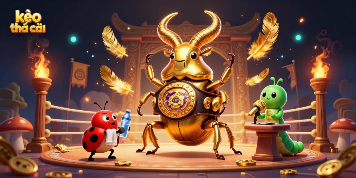 Engage with kèo nhà cái through an exciting boxing match of illustrated characters in a vibrant arena.