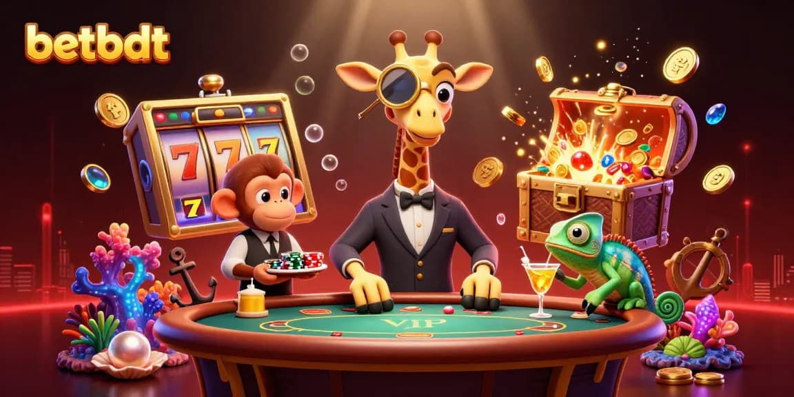 Players engage with exciting slots and poker at betbdt, surrounded by vibrant casino visuals.