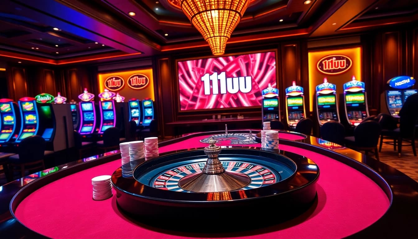 Experience a thrilling game of roulette at 11uu casino, showcasing luxury and excitement in gambling.