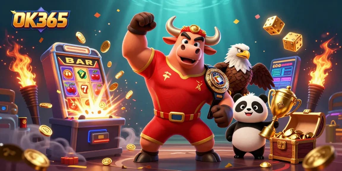 Experience thrilling wins with OK365 in a lively casino scene filled with excitement and energy.