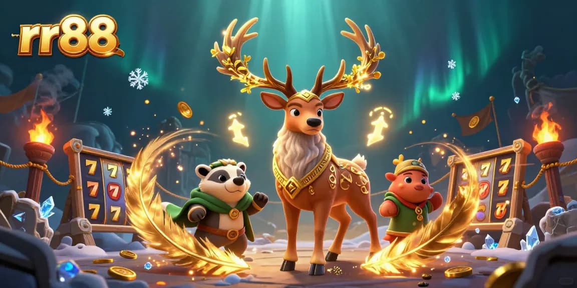 Join the thrilling action at rr88, featuring a captivating scene with Celtic characters surrounded by golden tokens and game elements.