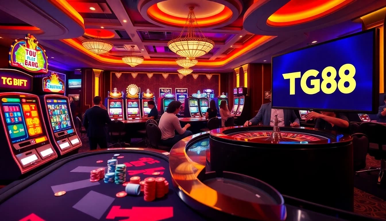 Experience the excitement of TG88 with vibrant casino elements and engaging gameplay.