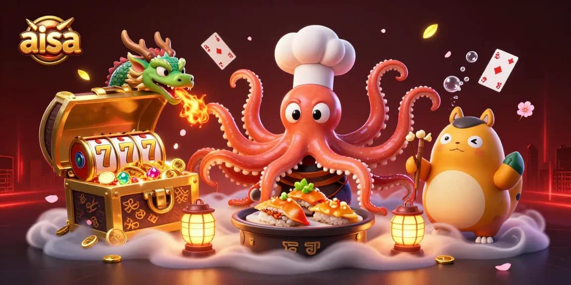 Engage in thrilling slot action with aisa through ultra-detailed 3D illustration featuring lively characters.