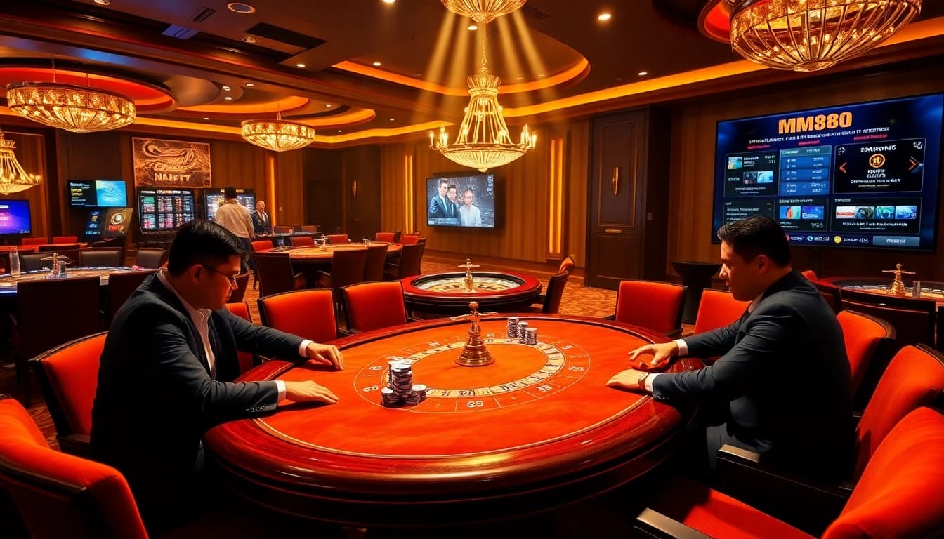 Experience exhilarating gameplay at https://mm88.bar/ with high-stakes poker and roulette action in a luxurious casino setting.