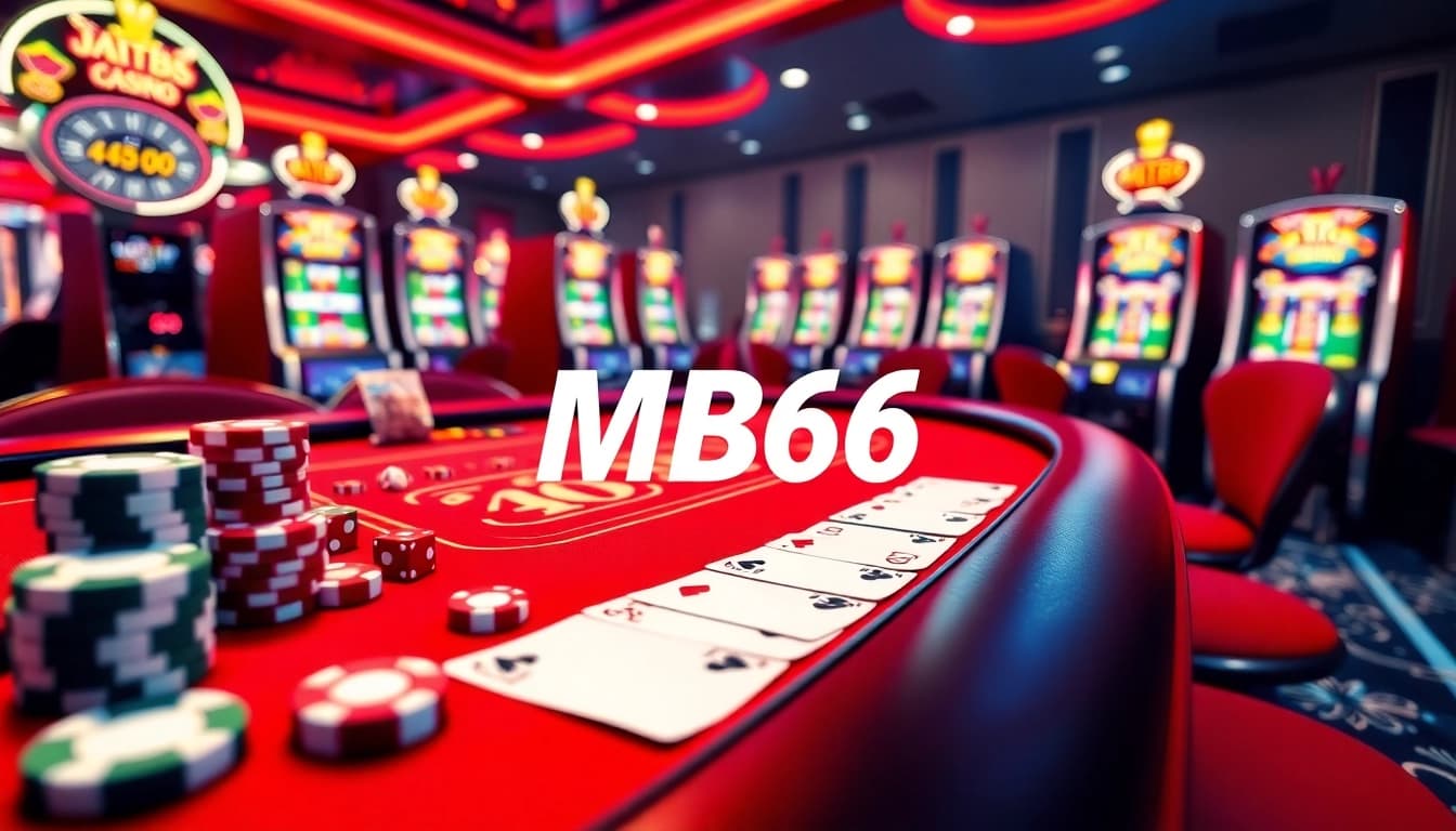 Experience the excitement of MB66's virtual casino, featuring dynamic gambling elements and a vibrant online interface.