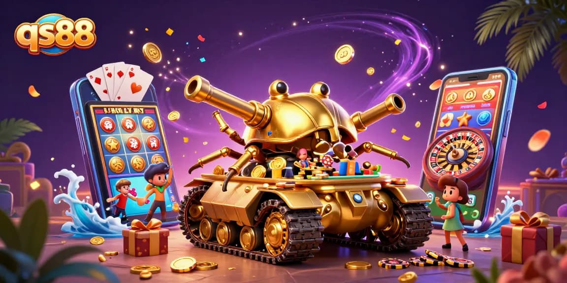 Experience thrilling entertainment with qs88 as the golden beetle tank unveils a vibrant casino scene.
