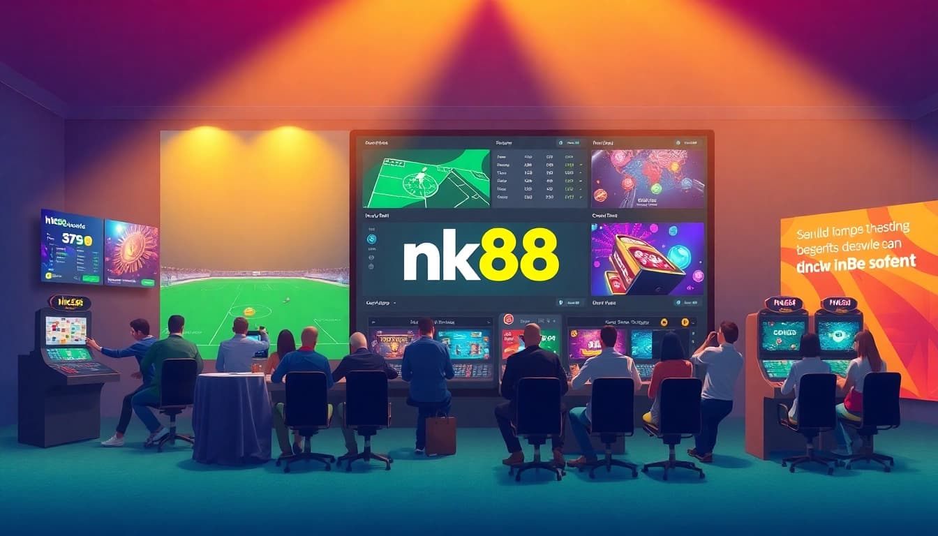 nk88 bet online betting platform with diverse players engaging in live casino and sports betting.