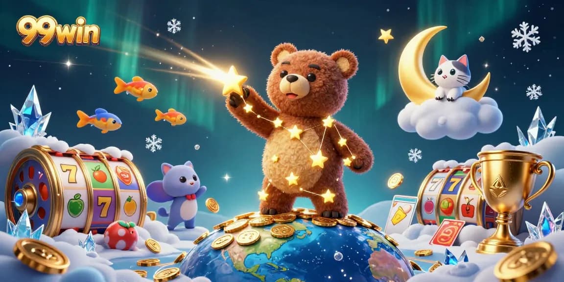 Win incredible jackpots with 99win's interactive slot games illustrated with vibrant characters.
