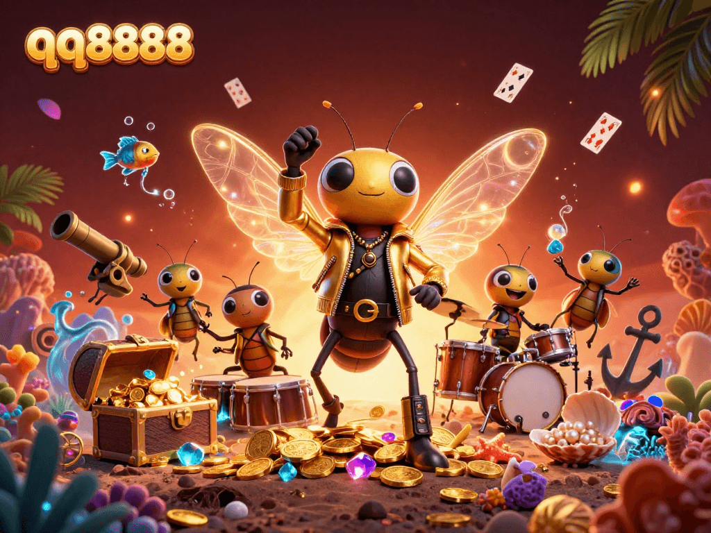 Experience the excitement of qq8888 with our vibrant 3D casino illustration showcasing dynamic gaming elements.