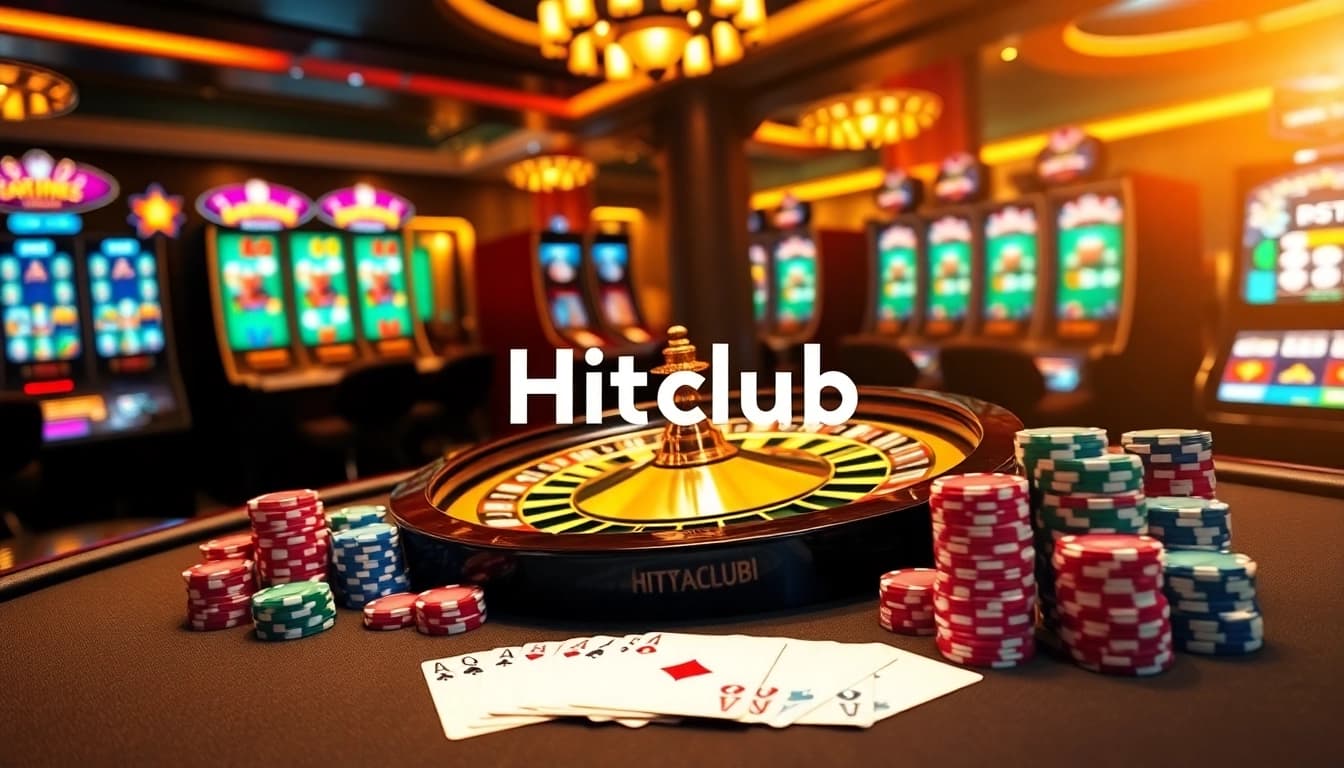 Hitclub offers a thrilling casino experience with lively roulette and poker chips.