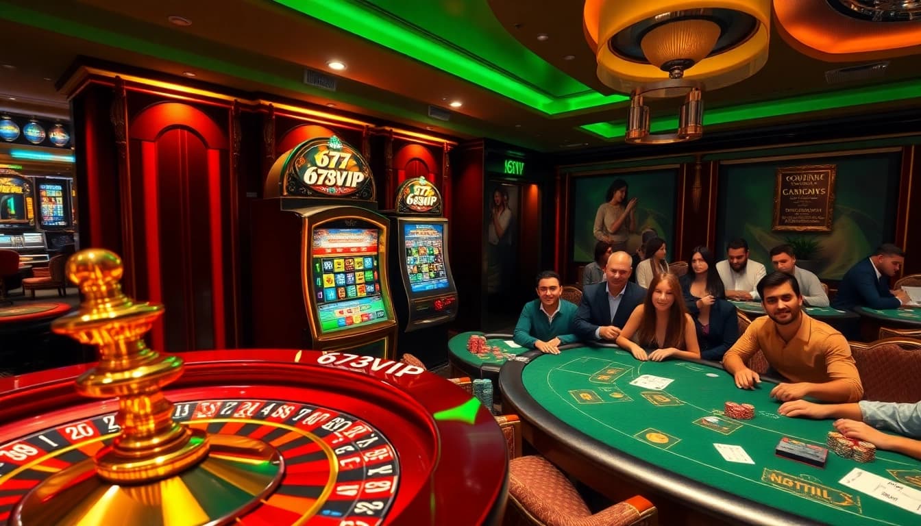 Play at the dynamic 678VIP casino, enjoying vibrant games like poker and roulette with thrilling betting action.
