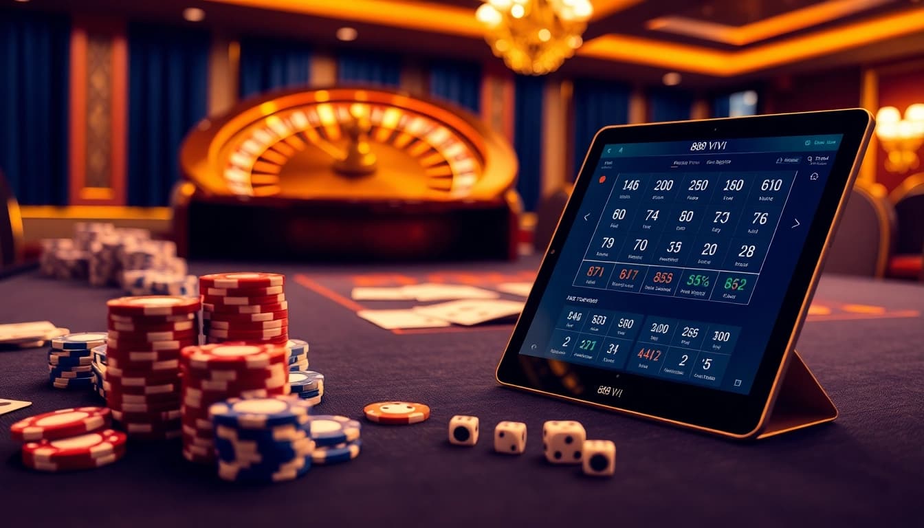 Experience a thrilling online casino game with 888VI's vibrant atmosphere and interactive features.