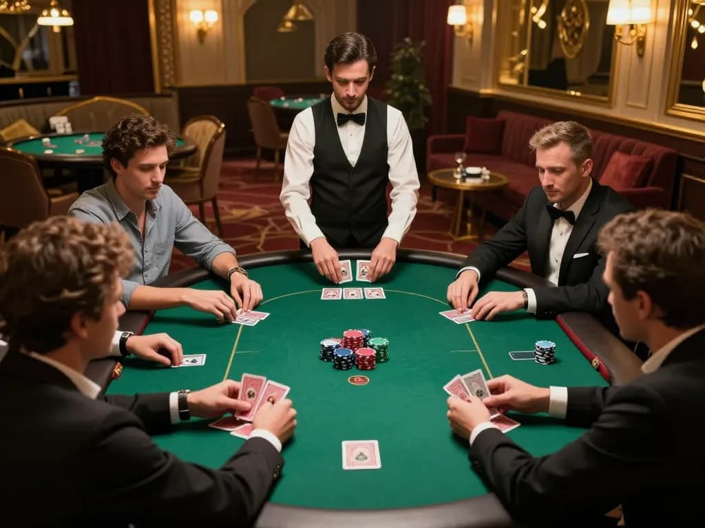 Engaging poker game showcasing sunwintop strategies among players during a high-stakes match.
