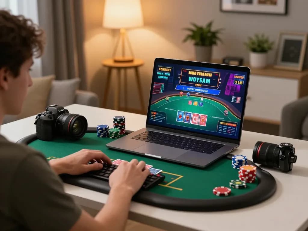 Engaging in live dealer poker online at nk881 with dynamic gameplay and comfortable home setup.