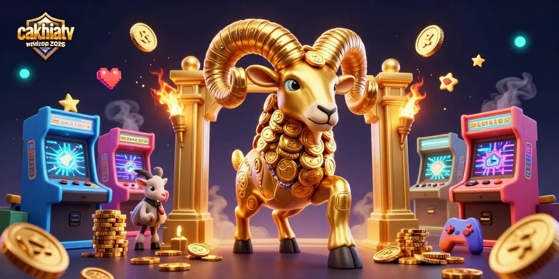 Engage with cakhiatv trực tiếp worldcup 2026 through vibrant 3D casino-themed artwork.