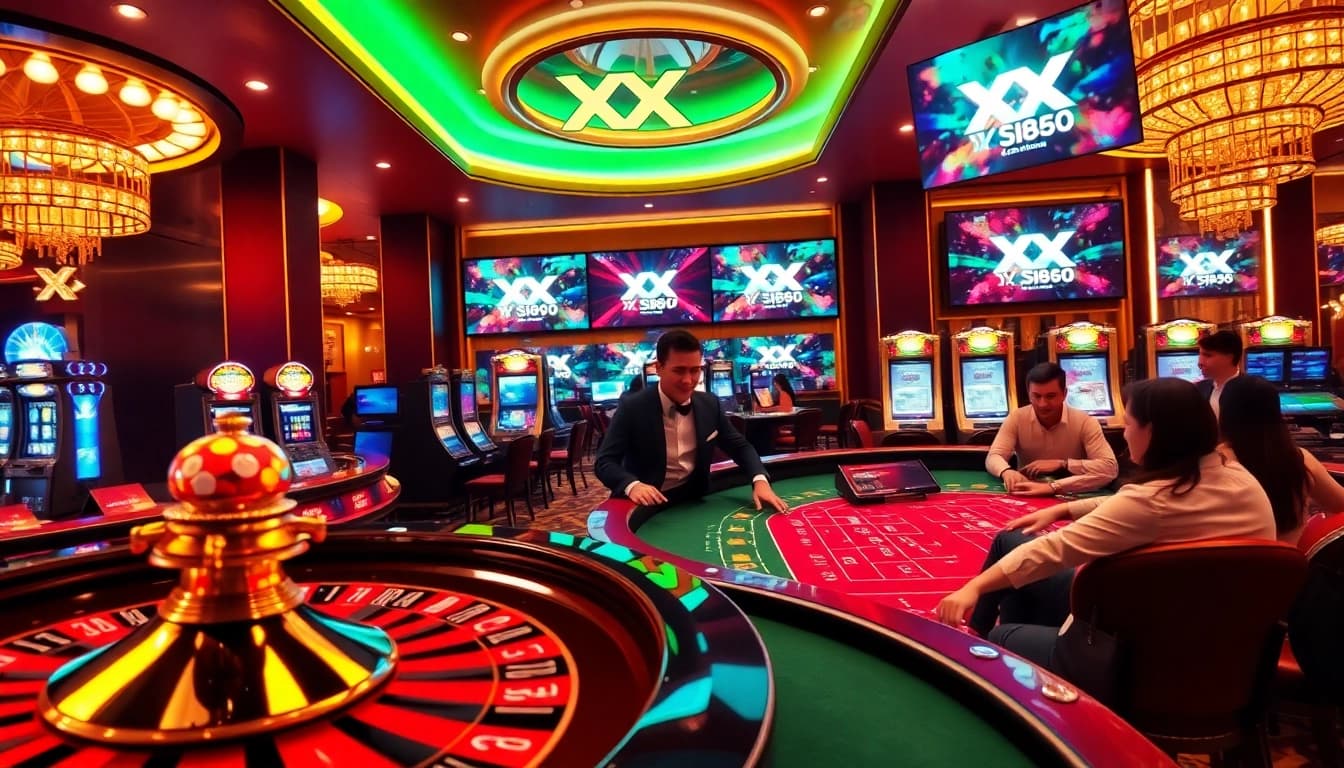 Players enjoying thrilling games at XX 88 casino tables with vibrant atmosphere.