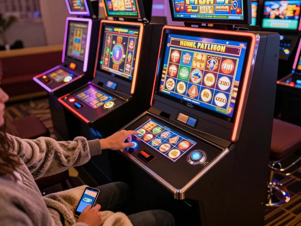 Excited player spinning the reels at 789club online casino, showcasing vibrant slot machine action.
