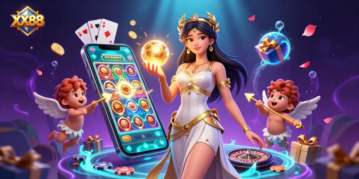 Experience exciting gameplay with XX88, featuring vibrant slot games and glamorous characters.