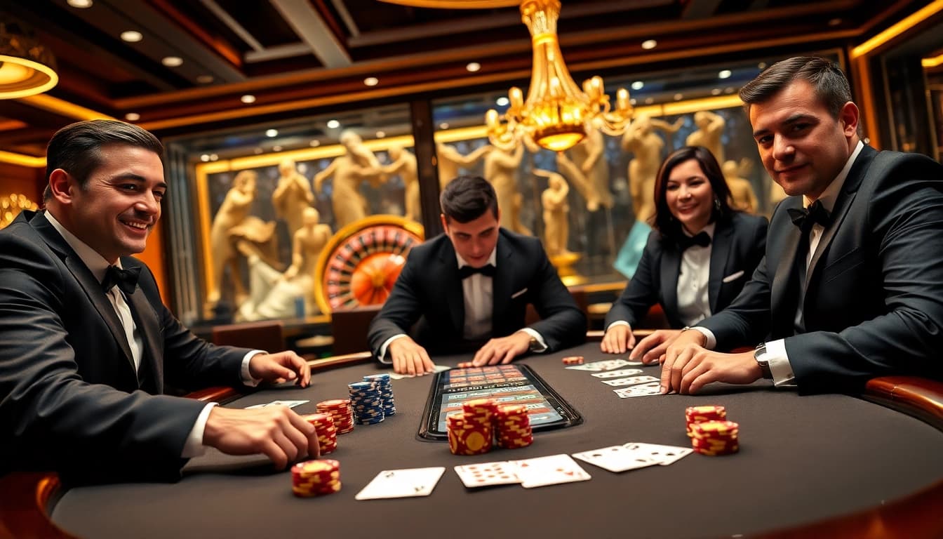 68VIP casino poker game with vibrant chips and cards, showcasing excitement.