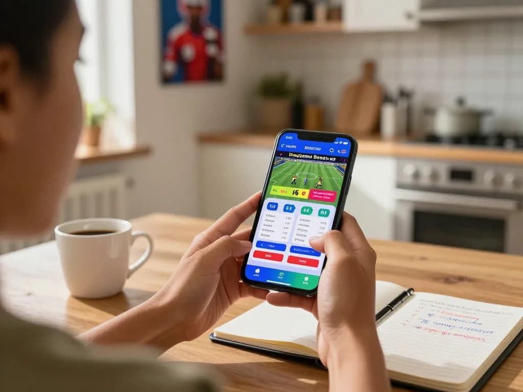 Engaged bettor exploring 89 bet odds on mobile app in cozy home setting, showcasing sports excitement and strategy.