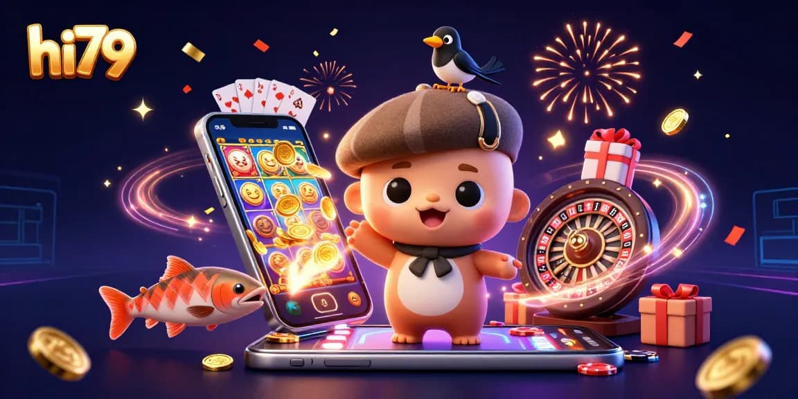Experience thrilling gaming at hi79 with vibrant characters and dynamic casino elements.