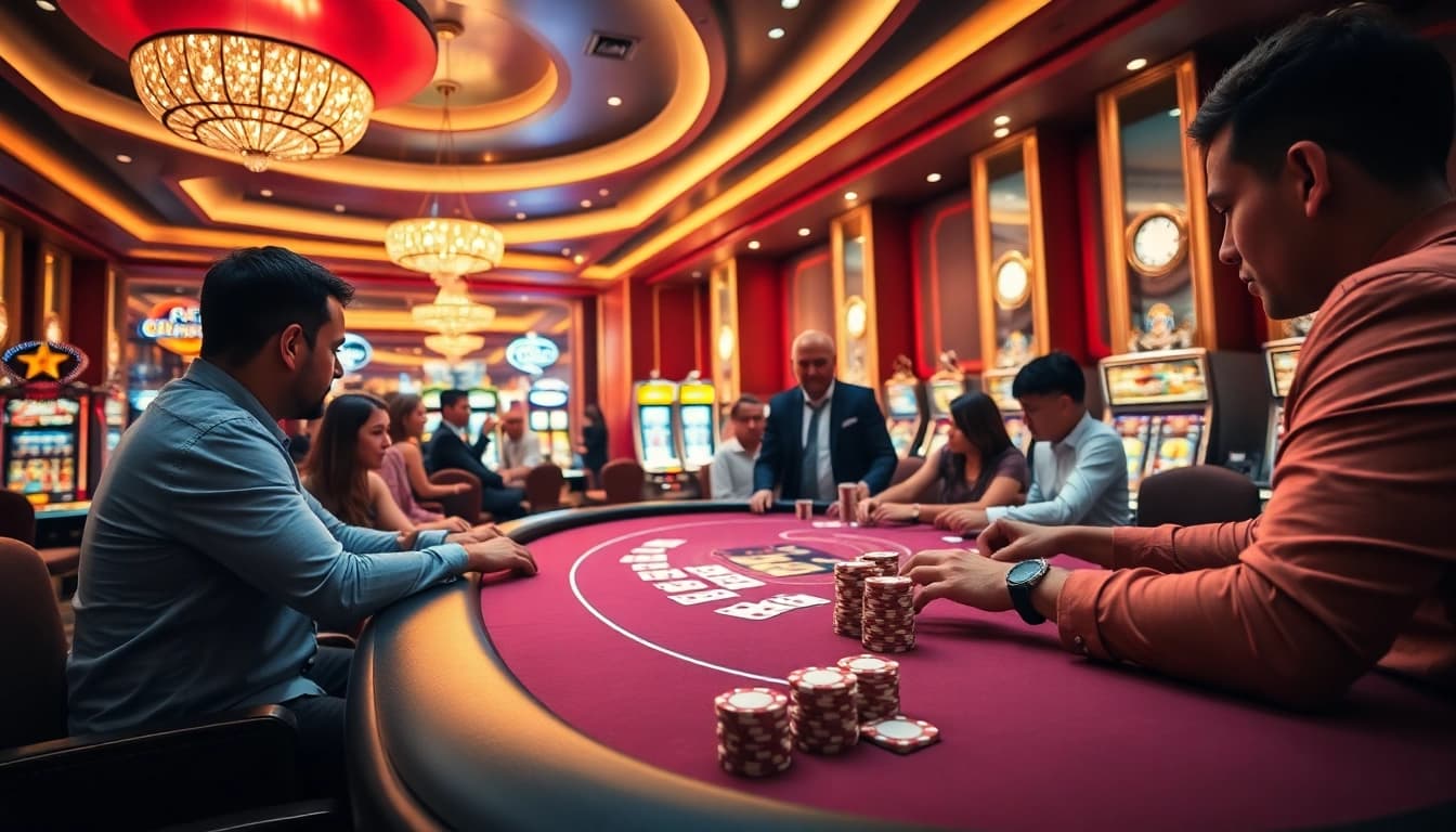 Experience the luxury of BL555 with an exciting poker scene showcasing high-stakes action.