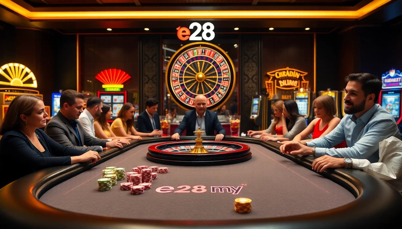 Engage in exciting gaming action at e28 my online casino featuring vibrant tables and dynamic gameplay.