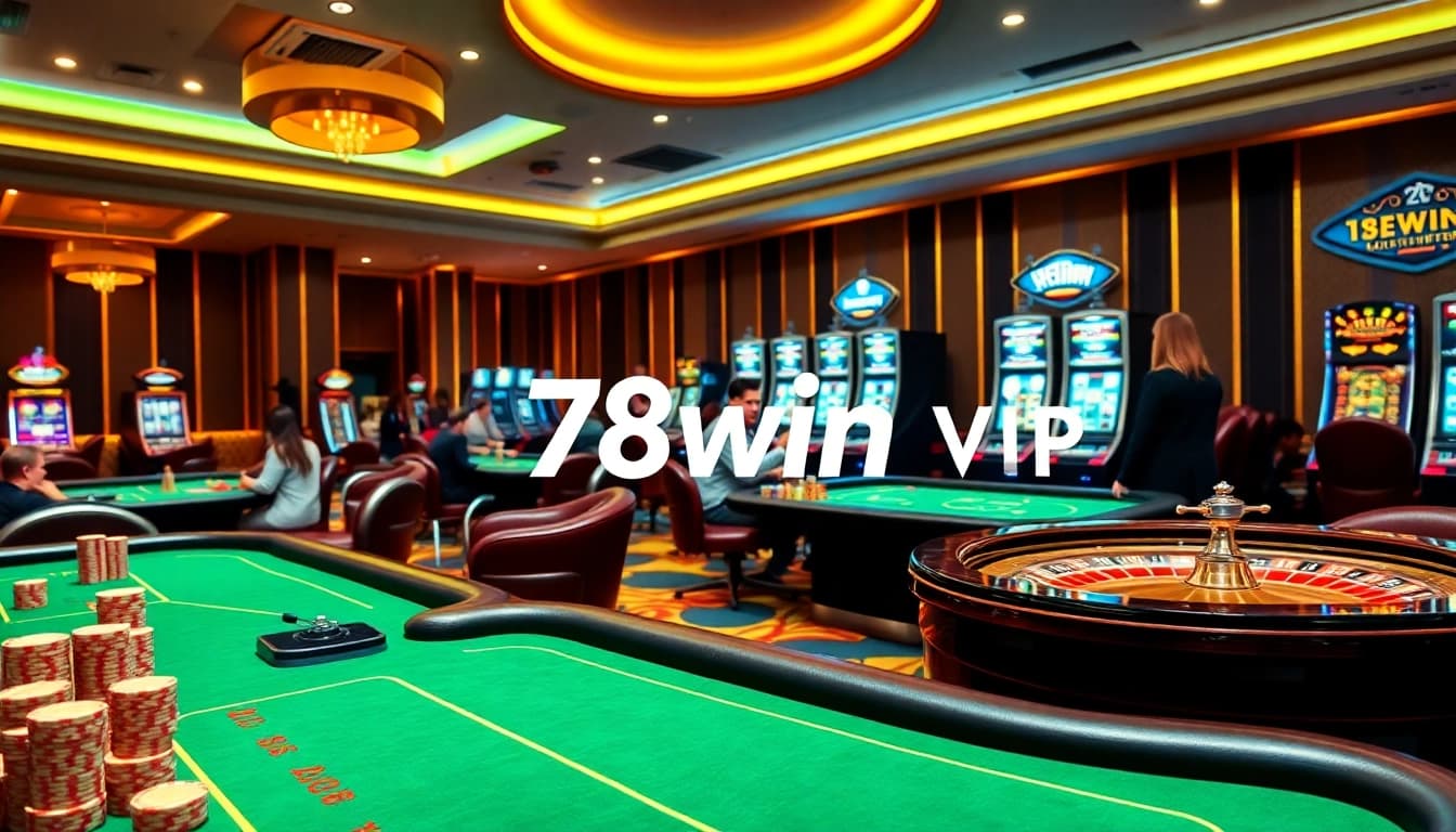 Experience luxury gaming at 78win vip with vibrant casino tables and exciting slot machines.