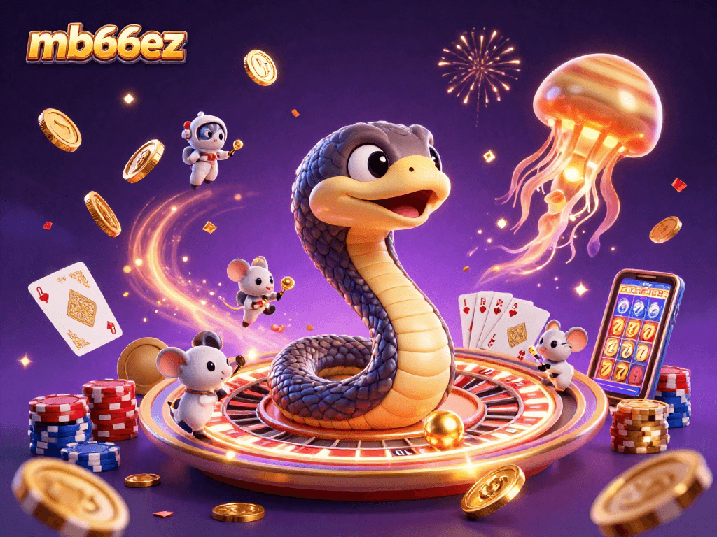 Bet big with mb66ez as a cosmic dealer jellyfish presides over an adventurous gambling scene.