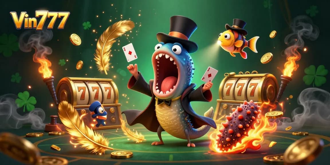 Play exciting games at Vin777's vibrant online casino featuring quirky sea creatures.