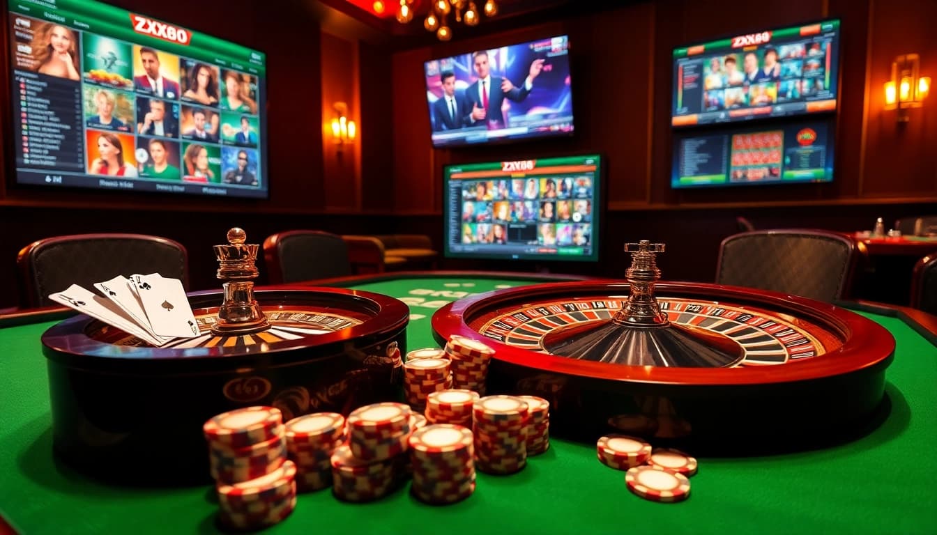 Experience the excitement of winning at https://zx88.live/ with a vibrant casino table and online interface.