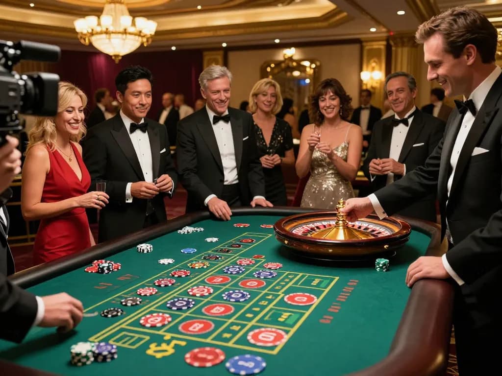 Players engaging at roulette table in upscale casino featuring TX88 excitement and colorful chips