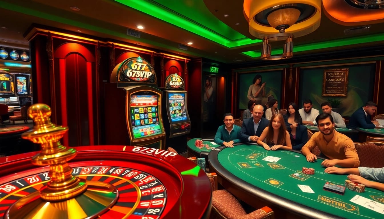 Play at the dynamic 678VIP casino, enjoying vibrant games like poker and roulette with thrilling betting action.