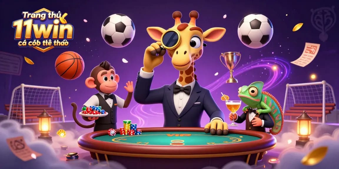 Engage in thrilling action on Trang chủ 11win cá cược thể thao with a vibrant sports betting scene featuring animated characters and dynamic elements.