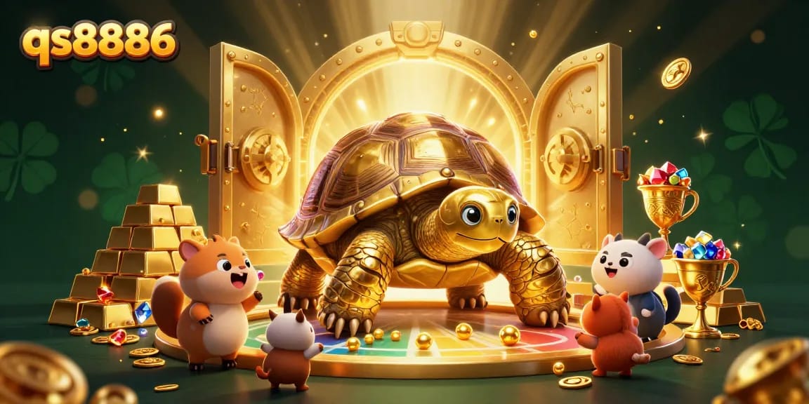 Experience the thrill of winning at qs8886 in this vibrant 3D casino illustration with exciting elements.